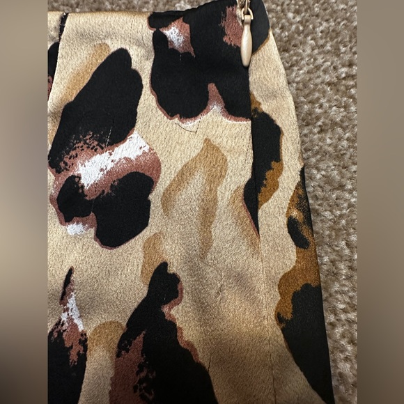 Missguided Petite US 0 Satin Leopard Print Ruched Frills Mini Skirt - Picture 5 of 8